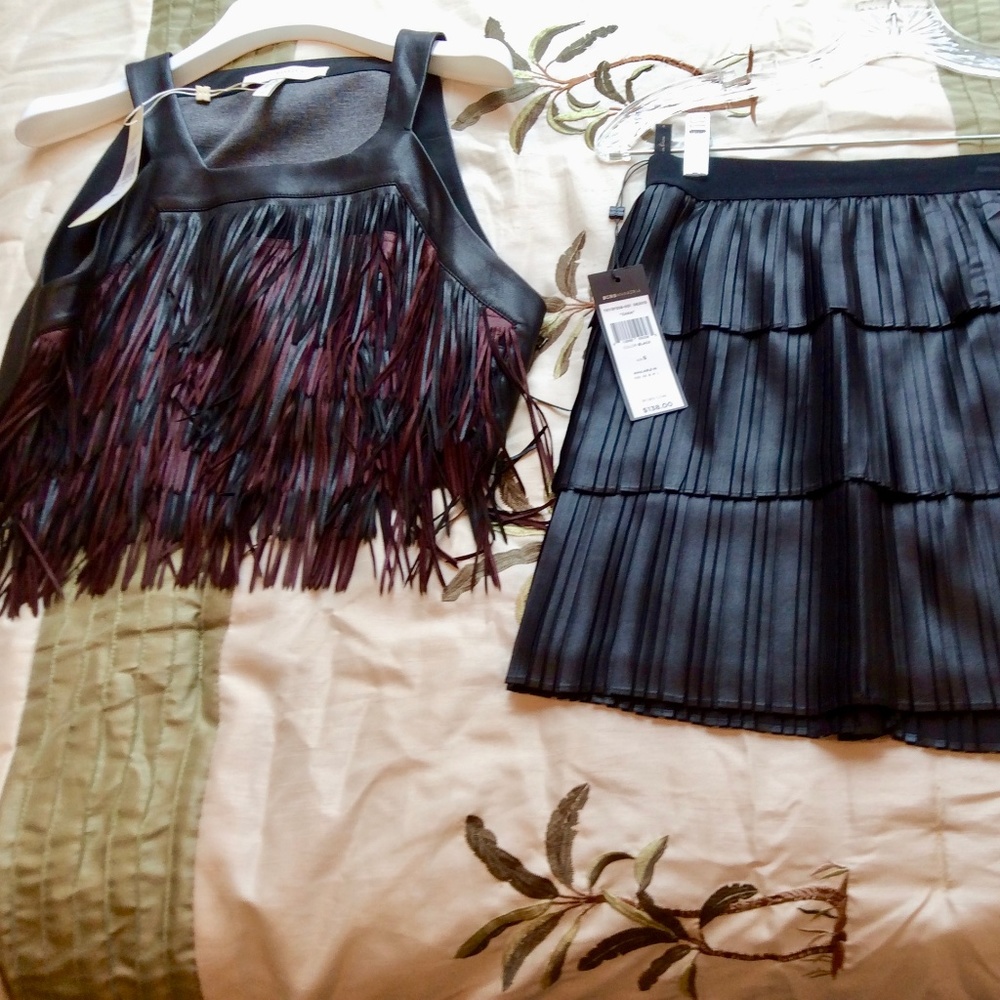 BCBG Fringe Top and Skirt